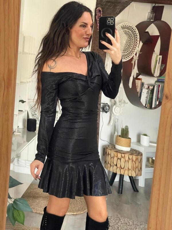 VESTIDO TESSA NEGRO METALIZADO