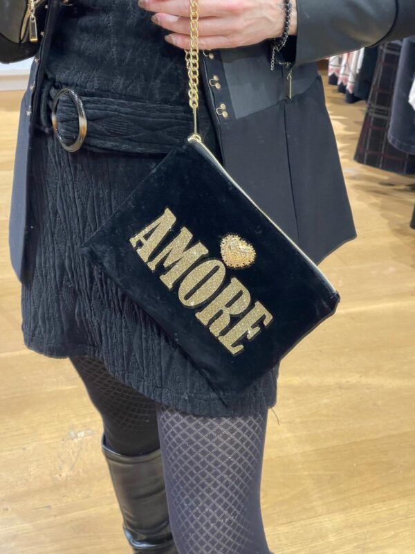 BOLSO TERCIOPELO AMORE NEGRO