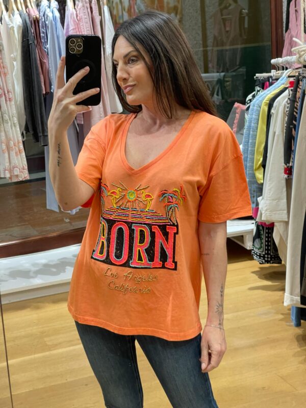 CAMISETA VINTAGE BORN NARANJA