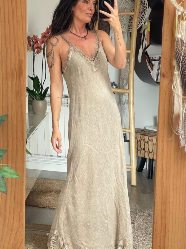 VESTIDO LINO ENCAJE