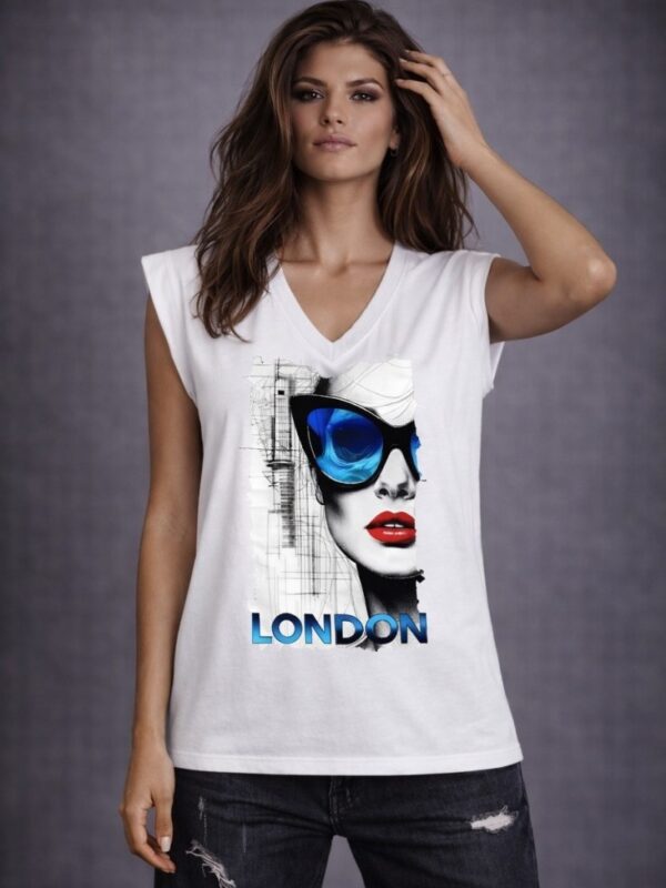 Camiseta de mujer con hombreras LaSaL LONDON blanco