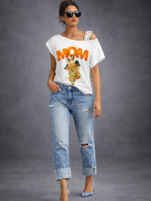 Camiseta de mujer LaSaL MOM blanco