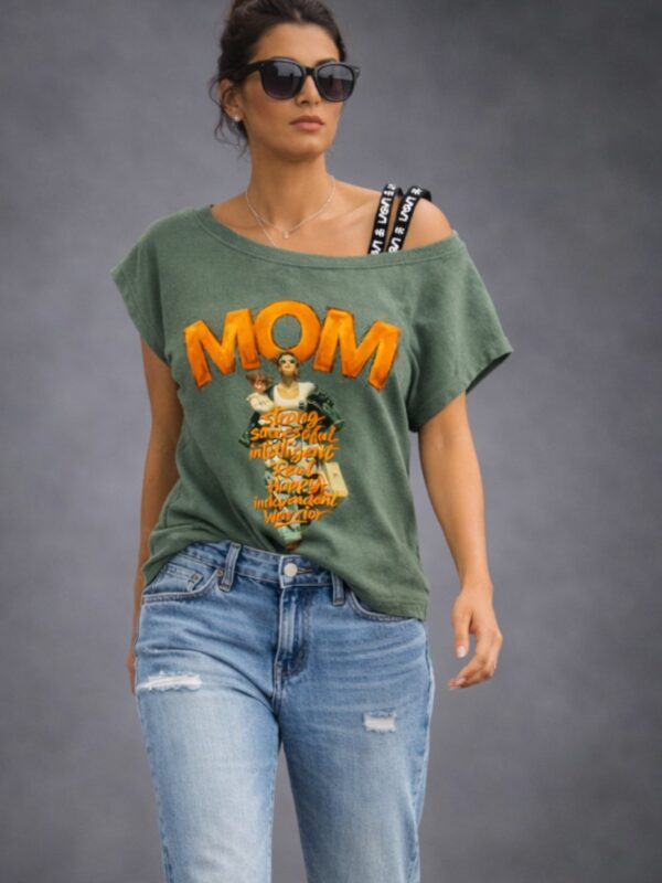 Camiseta de mujer LaSaL MOM kaki