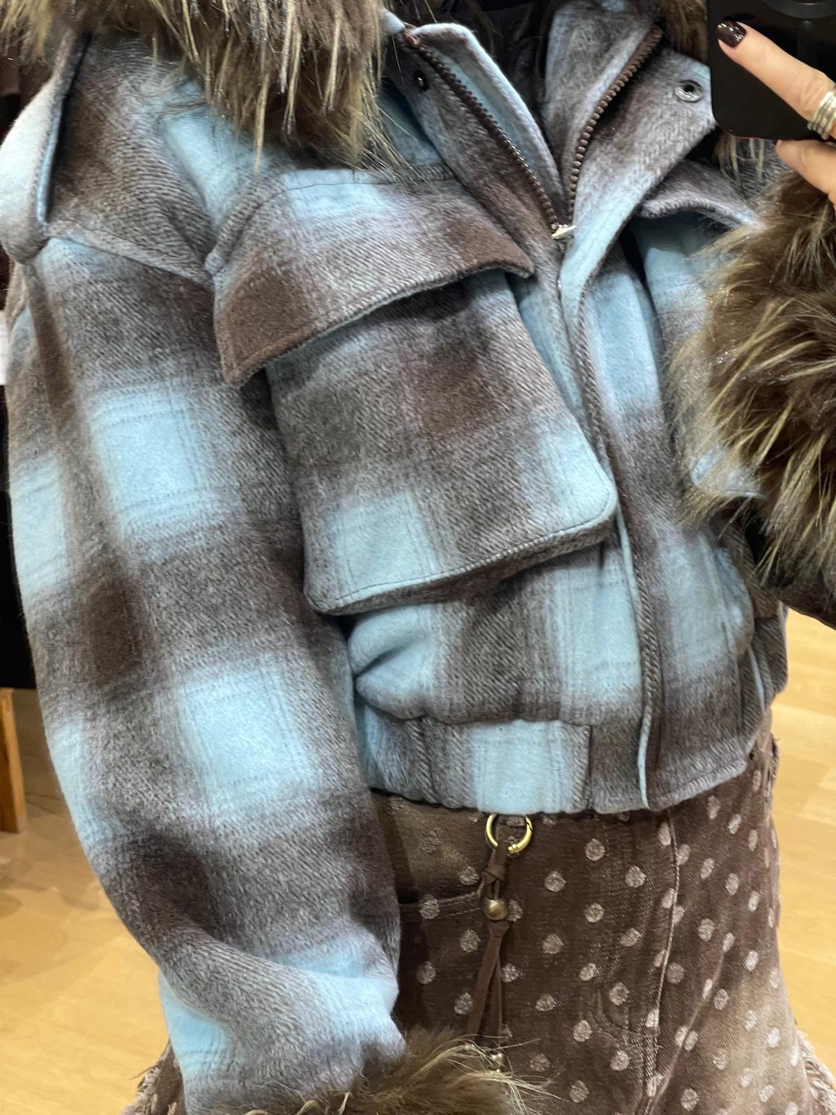 CHAQUETA ABA AZUL Y MARRÓN - Imagen 3