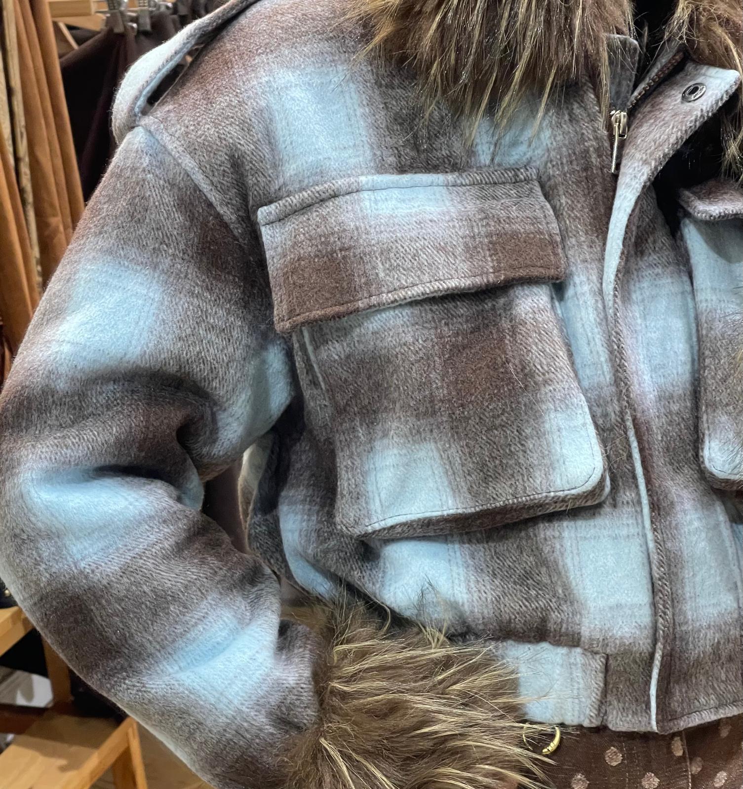 CHAQUETA ABA AZUL Y MARRÓN - Imagen 5