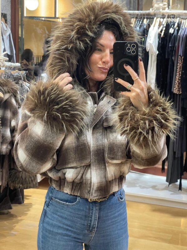 CHAQUETA ABA MARRÓN Y BEIGE